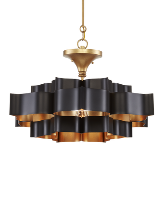 Grand Lotus Small Black Chandelier