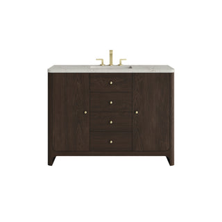 48 Inch Gracyn Freestanding Vanity in Sable / Victorian Silver Top