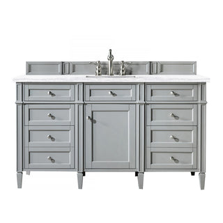 60 Inch Brittany Freestanding Vanity in Urban Gray / Arctic Fall Solid Surface Top