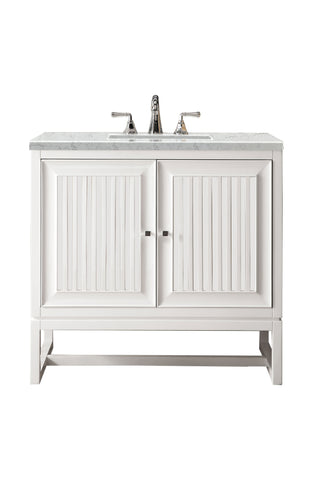 36 Inch Athens Dual Mount Vanity in Glossy White / Eternal Jasmine Pearl Top