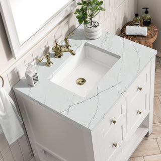 30 Inch Breckenridge Freestanding Vanity in Bright White / Ethereal Noctis Top