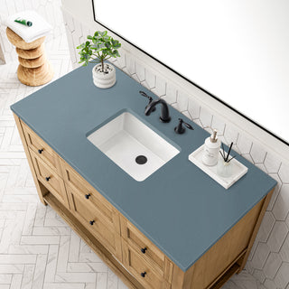 48 Inch Breckenridge Freestanding Vanity in Light Natural Oak / Cala Blue Top
