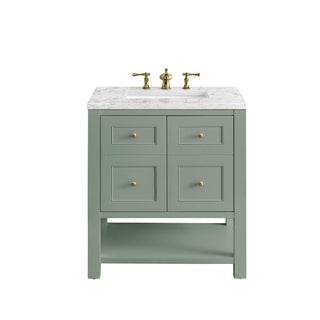 30 Inch Breckenridge Freestanding Vanity in Smokey Celadon / Eternal Jasmine Pearl Top