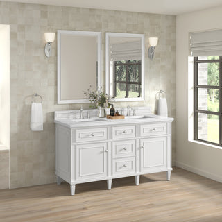 60 Inch Lorelai Freestanding Vanity in Bright White / White Zeus Top
