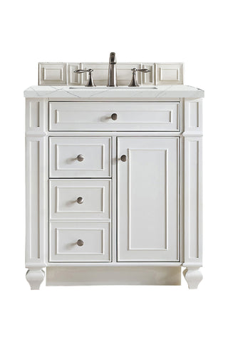 30 Inch Bristol Freestanding Vanity in Bright White / Ethereal Noctis Top
