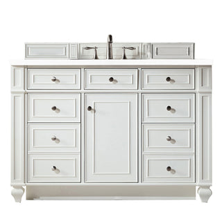 48 Inch Bristol Freestanding Vanity in Bright White / White Zeus Top