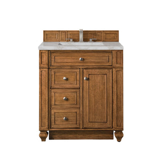 30 Inch Bristol Freestanding Vanity in Saddle Brown / Victorian Silver Top