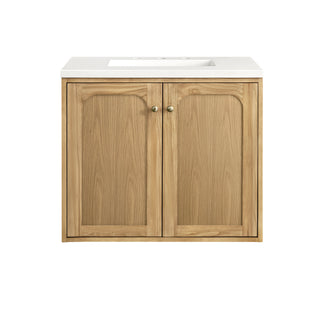 30 Inch Laurent Dual Mount Vanity in Light Natural Oak / White Zeus Top