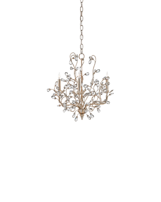 Crystal Bud Small Silver Chandelier