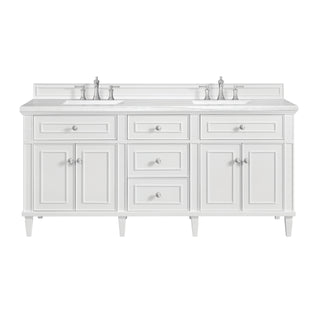 72 Inch Lorelai Freestanding Vanity in Bright White / Arctic Fall Top