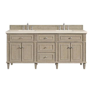 72 Inch Lorelai Freestanding Vanity in Whitewashed Oak / Eternal Marfil Top