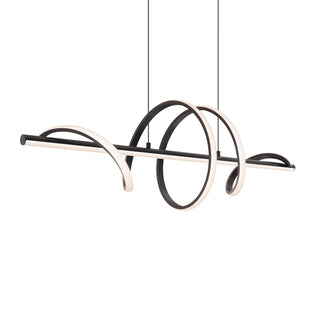 40in horizontal swirl pendant, 5CCT - Black