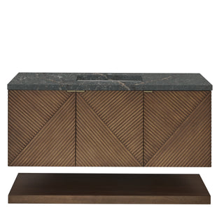 48 Inch Marcello Floating Vanity in Chestnut / Parisien Bleu Top