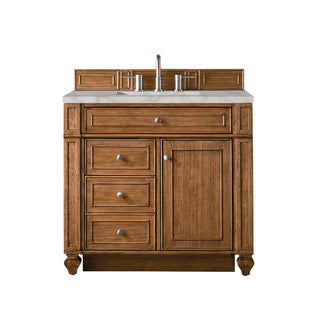 36 Inch Bristol Freestanding Vanity in Saddle Brown / Victorian Silver Top