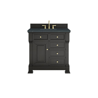 36 Inch Brookfield Freestanding Vanity in Black Onyx / Charcoal Soapstone Top