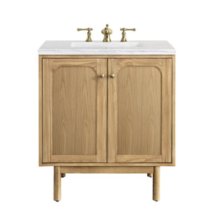 30 Inch Laurent Dual Mount Vanity in Light Natural Oak / Arctic Fall Top