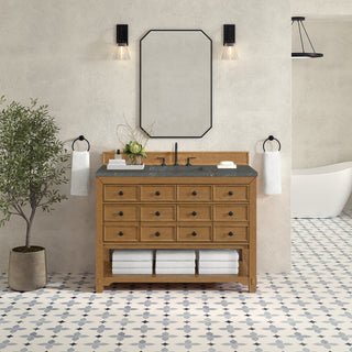 48 Inch Malibu Freestanding Vanity in Amber Birch / Parisien Bleu Top