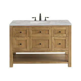48 Inch Breckenridge Freestanding Vanity in Light Natural Oak / Victorian Silver Top