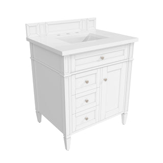 30 Inch Brittany Freestanding Vanity in Bright White / White Zeus Top