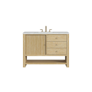 48 Inch Marigot Freestanding Vanity in Sunwashed Oak / Ethereal Noctis Top