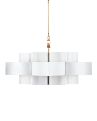 Grand Lotus Large White Chandelier