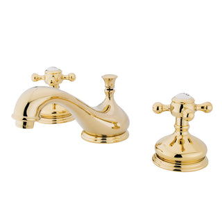 Vintage Widespread Bathroom Faucet in Polished Brass