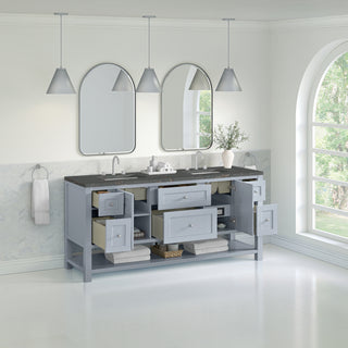 72 Inch Breckenridge Freestanding Vanity in Serenity Blue / Parisien Bleu Top