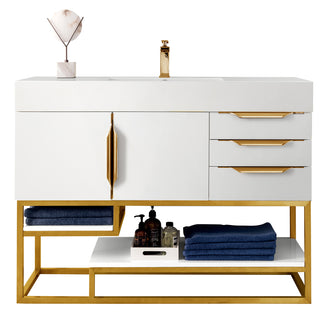 48 Inch Columbia Freestanding Vanity in Glossy White / Glossy White Top
