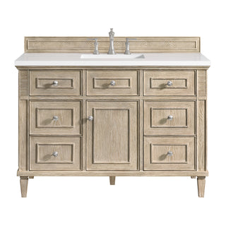 48 Inch Lorelai Freestanding Vanity in Whitewashed Oak / White Zeus Top