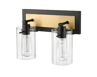 Gasol 2-Light Vanity Matte Black / Vintage Brass