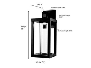 Dumont LED Outdoor Wall Sconce Powder Coated Black