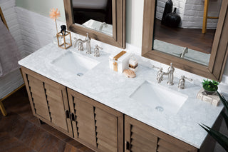 72 Inch Portland Freestanding Vanity in Whitewashed Walnut / Carrara White Top
