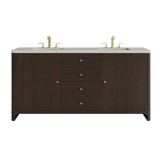 72 Inch Gracyn Freestanding Vanity in Sable / Victorian Silver Top