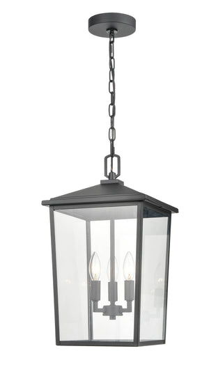 Fetterton 3-Light Outdoor Hanging Lantern Powder Coated Black