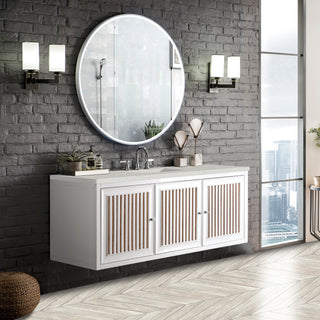 60 Inch Athens Dual Mount Vanity in Glossy White / Lime Delight Top