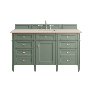 60 Inch Brittany Freestanding Vanity in Smokey Celadon / Eternal Marfil Top