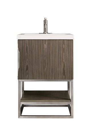 23.625 Inch Columbia Freestanding Vanity in Ash Gray / White Glossy Top