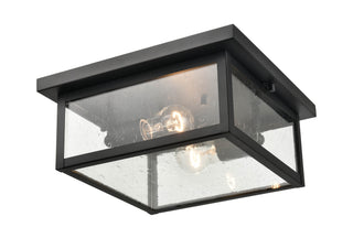 Evanton 2-Light Outdoor Flush Mount - Powder Coated Black