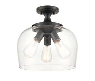 Ashford 3-Light Semi-Flush Ceiling Mount - Matte Black