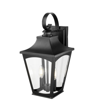 Curry 2-Light Outdoor Wall Sconce Powder Coated Black