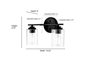 2-Light Vanity Matte Black