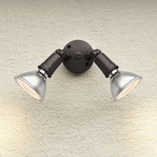 2-Light Security Flood Lights Powder Coated Bronze