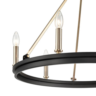 Carruth 5-Light Chandelier Ceiling Light Matte Black Modern Gold