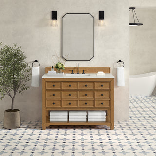 48 Inch Malibu Freestanding Vanity in Amber Birch / Lime Delight Top