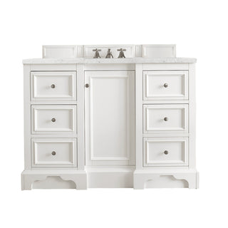 49.25 Inch De Soto Freestanding Vanity in Bright White / Eternal Jasmine Pearl Top