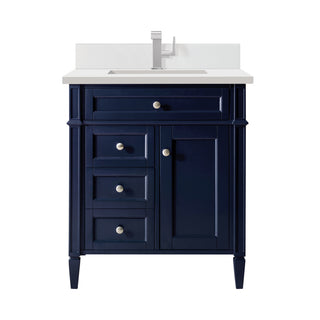 30 Inch Brittany Freestanding Vanity in Victory Blue / White Zeus Top