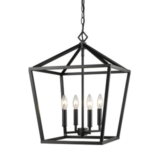 4-Light Pendant light Matte Black