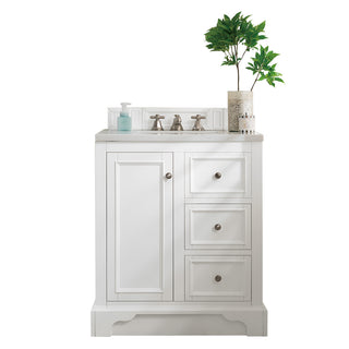 31.25 Inch De Soto Freestanding Vanity in Bright White / Eternal Jasmine Pearl Top