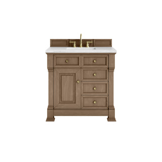 36 Inch Brookfield Freestanding Vanity in Pecan / Arctic Fall Top