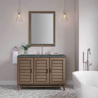 48 Inch Portland Freestanding Vanity in Whitewashed Walnut / Parisien Bleu Top